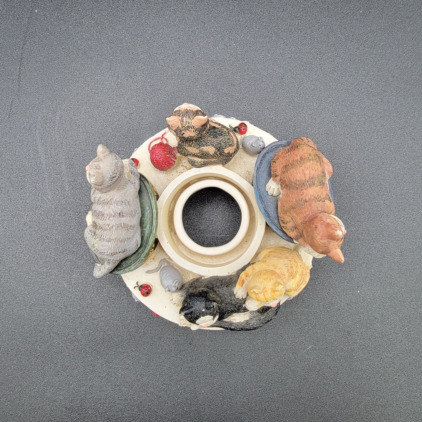 Vintage Deb Strain Candle Capper Cats  Jar Topper