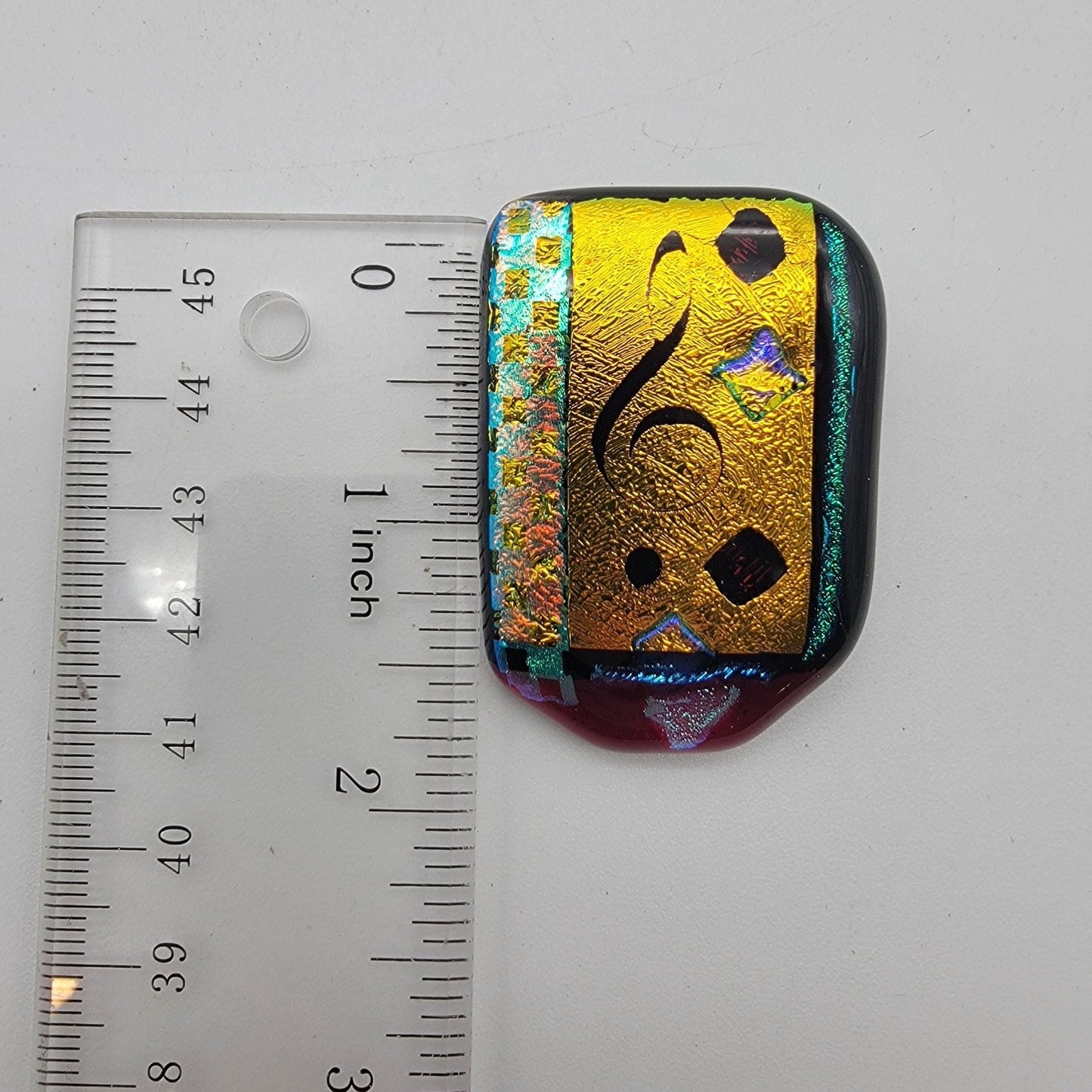 Dichroic Fused Art Glass Brooch Musical Themed