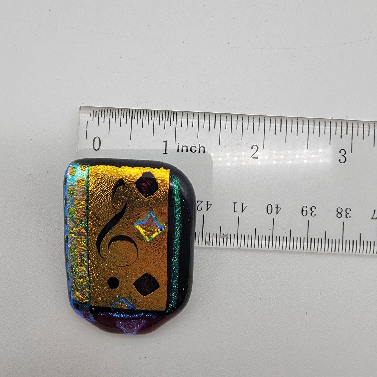Dichroic Fused Art Glass Brooch Musical Themed