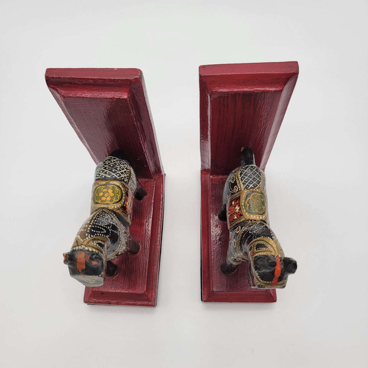 Hand-Painted Wooden Dala Horse Bookends