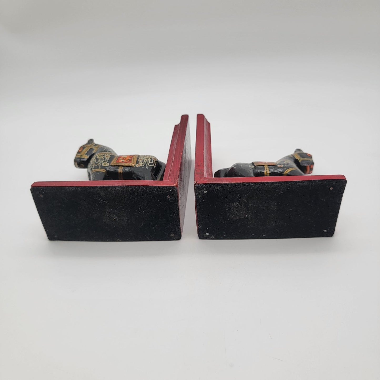 Hand-Painted Wooden Dala Horse Bookends