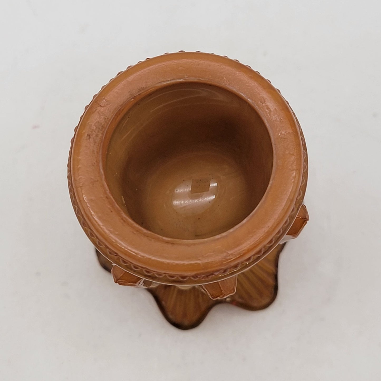 Greentown Chocolate Slag Glass Toothpick Holder Cactus Pattern