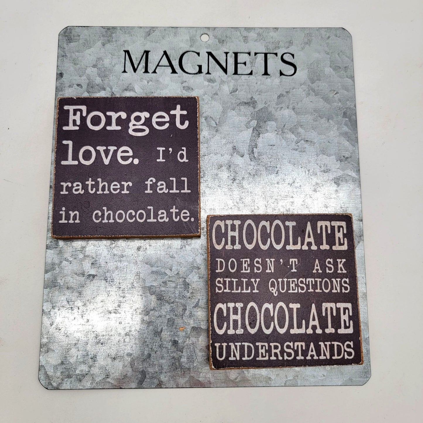 Magnetic Board With Set Of Two Chocolate-Themed Square Magnets
