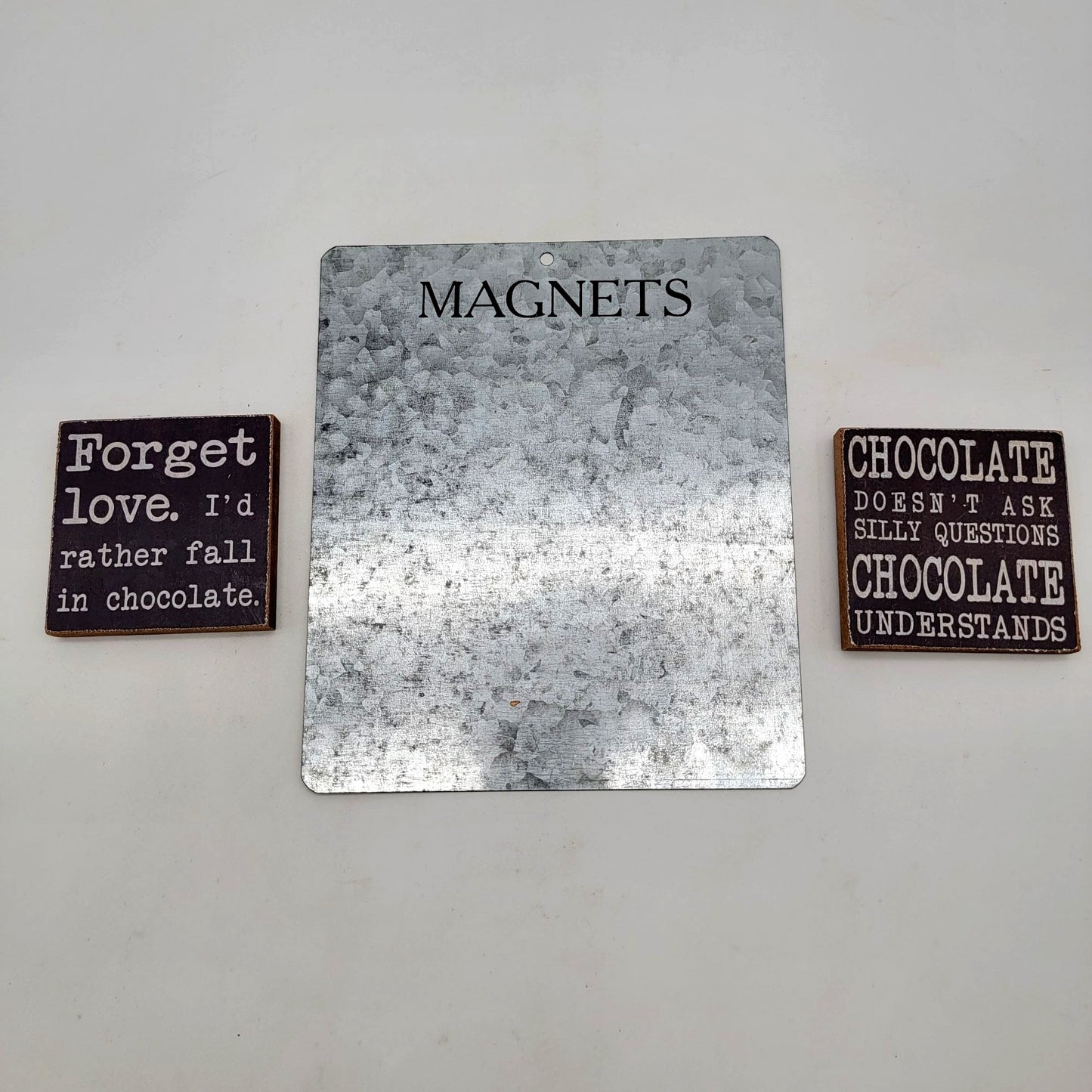 Magnetic Board With Set Of Two Chocolate-Themed Square Magnets