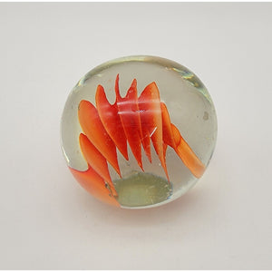 Orange Swirl Art Glass Paperweight