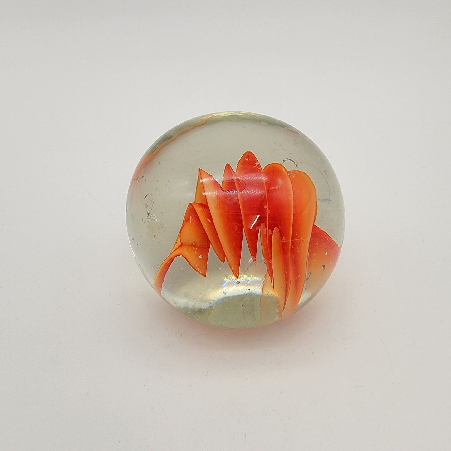 Orange Swirl Art Glass Paperweight