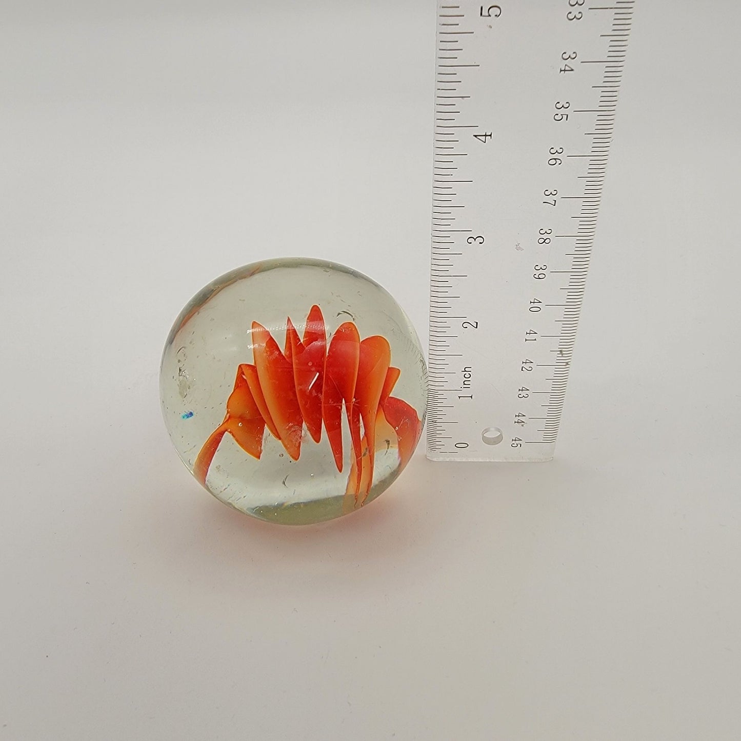 Orange Swirl Art Glass Paperweight
