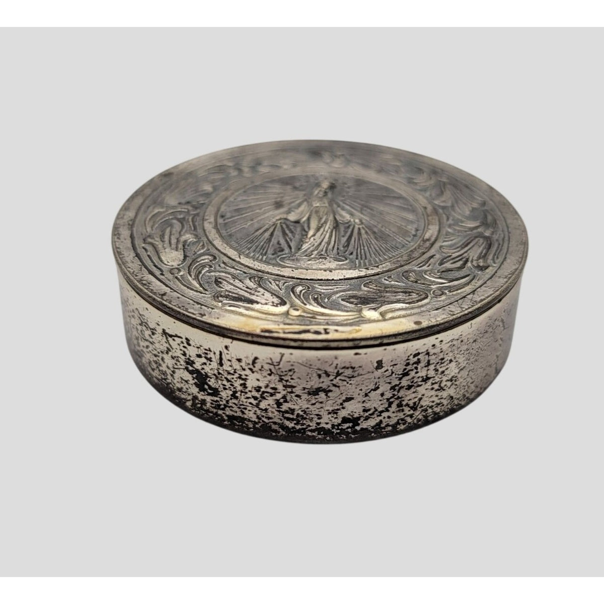Vintage Catholic Pilgrim's Rosary Box Our Lady Of The Miraculous Medal