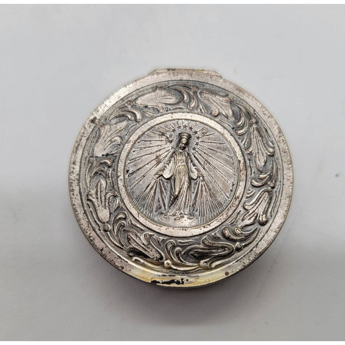 Vintage Catholic Pilgrim's Rosary Box Our Lady Of The Miraculous Medal