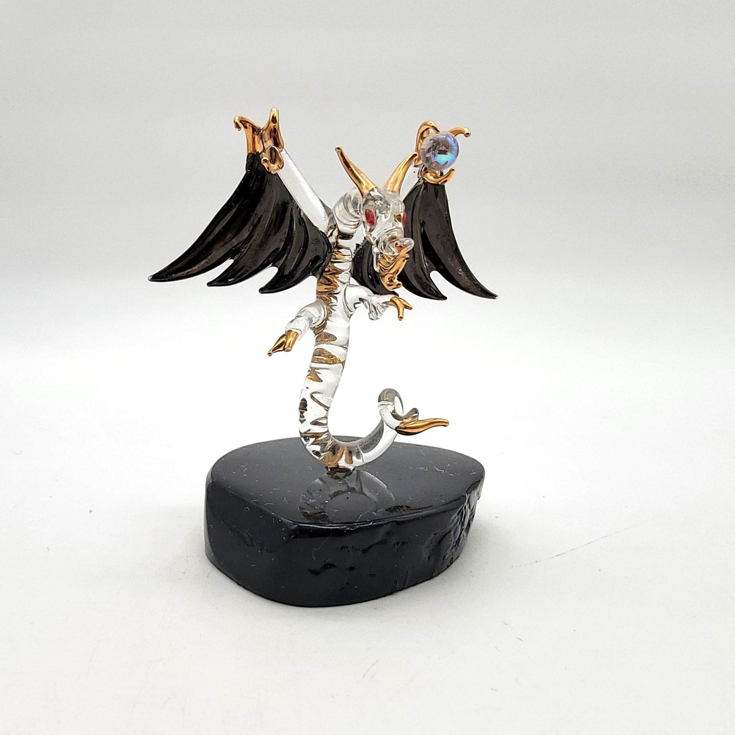 Glass Baron Black Dragon Blown Glass Figurine