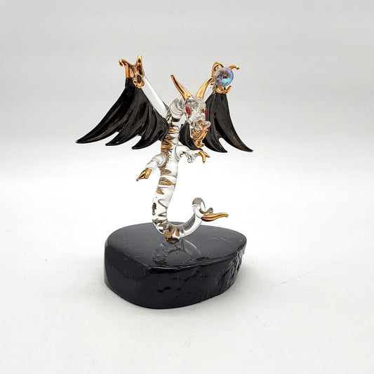 Glass Baron Black Dragon Blown Glass Figurine