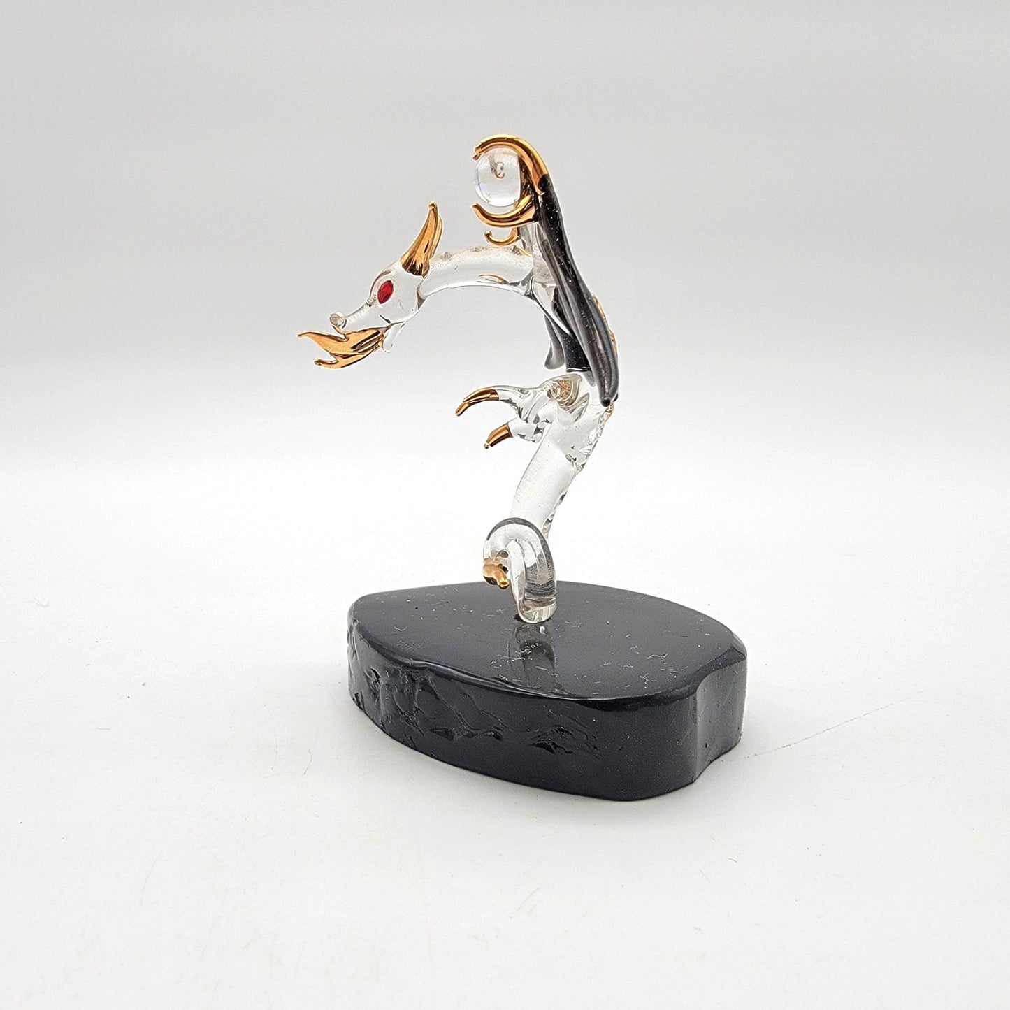 Glass Baron Black Dragon Blown Glass Figurine