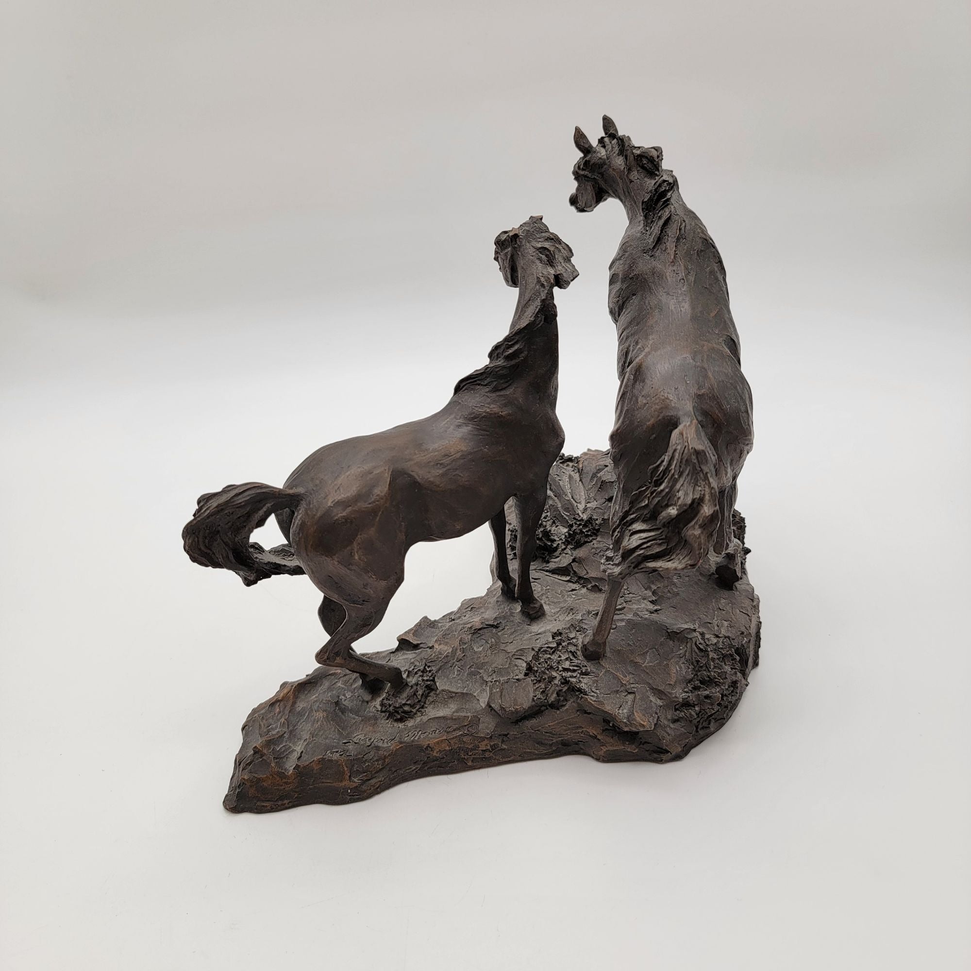 Vintage 1984 Lanford Monroe Intruder Bronze Wild Mustang Horse