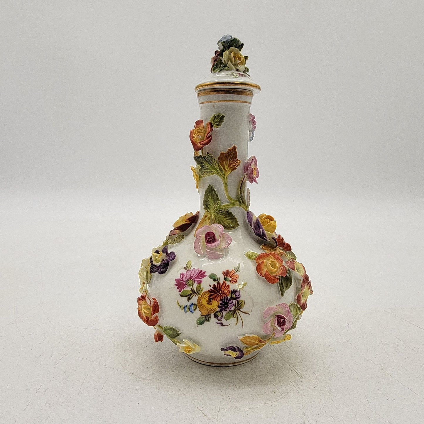 Set Of 2 Antique Meissen-Style Porcelain Covered Jar and Vase Carl Thieme Dresden mark