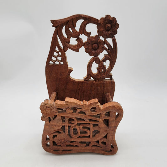Vintage Handcrafted Wooden Mail Holder & Organizer