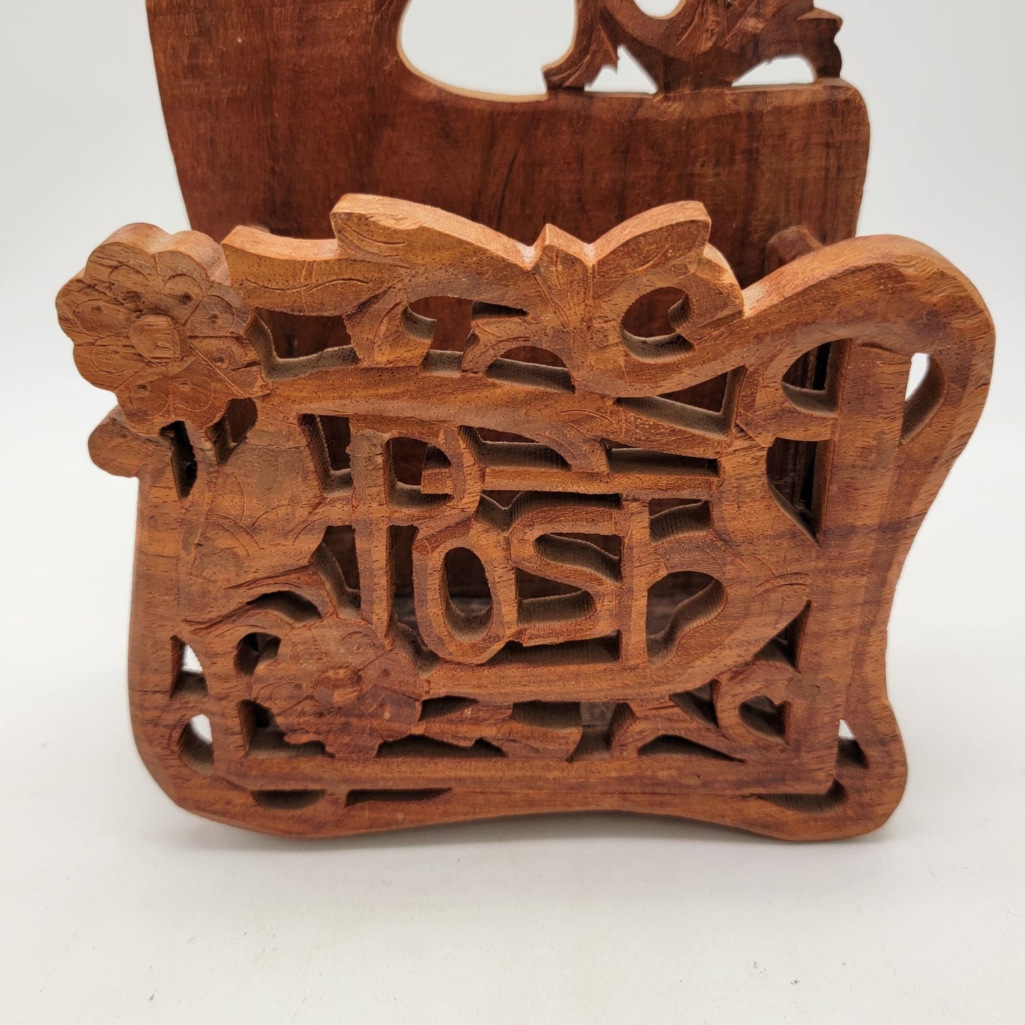 Vintage Handcrafted Wooden Mail Holder & Organizer