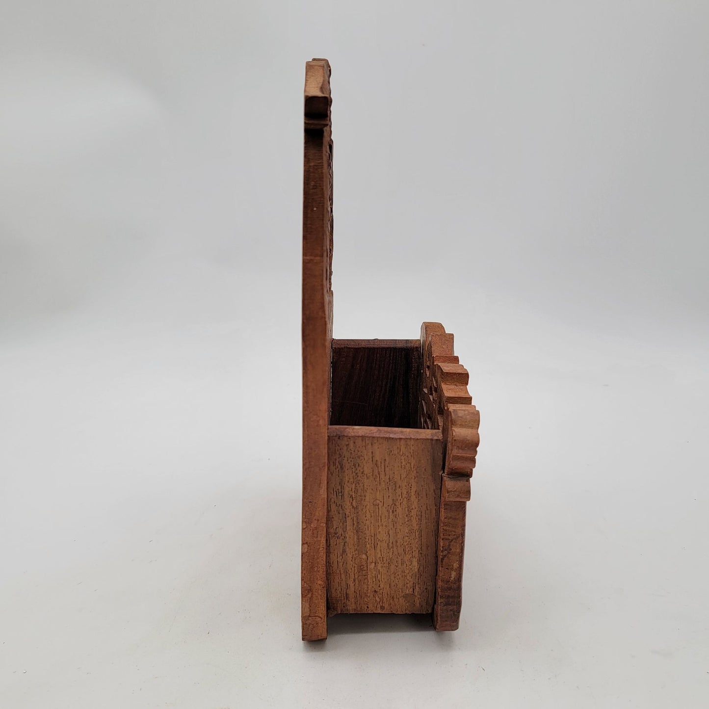 Vintage Handcrafted Wooden Mail Holder & Organizer