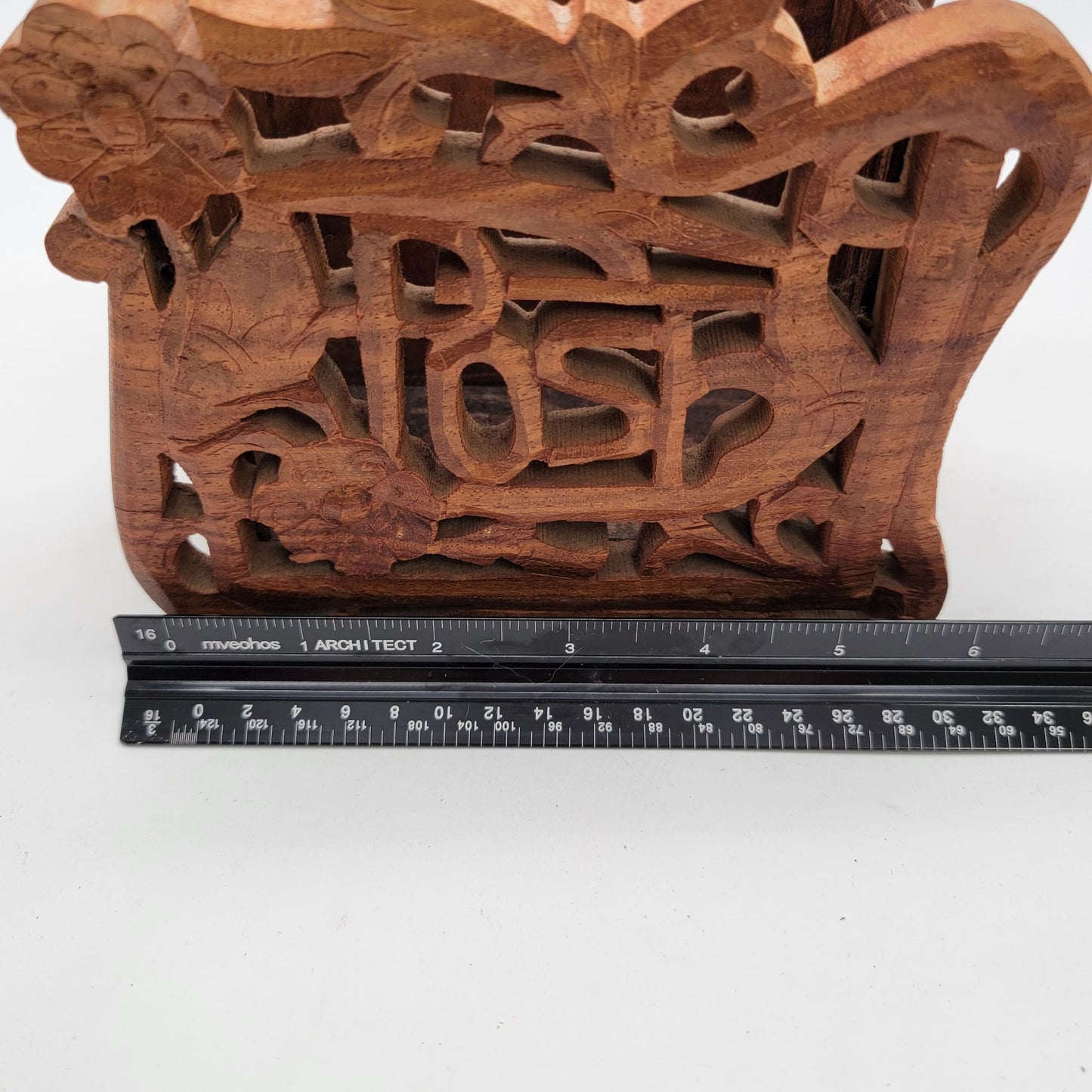 Vintage Handcrafted Wooden Mail Holder & Organizer