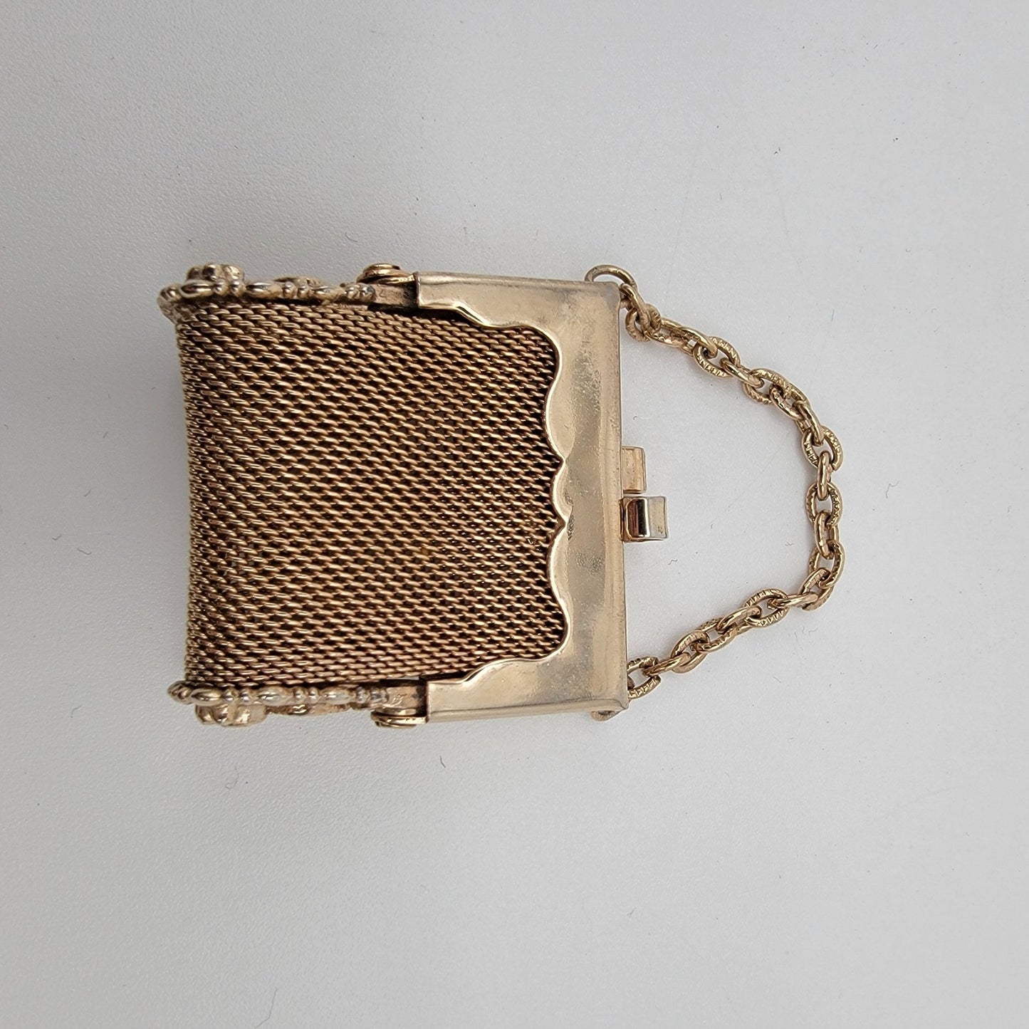 Vintage Mesh Miniature Coin Purse With Chain Handle