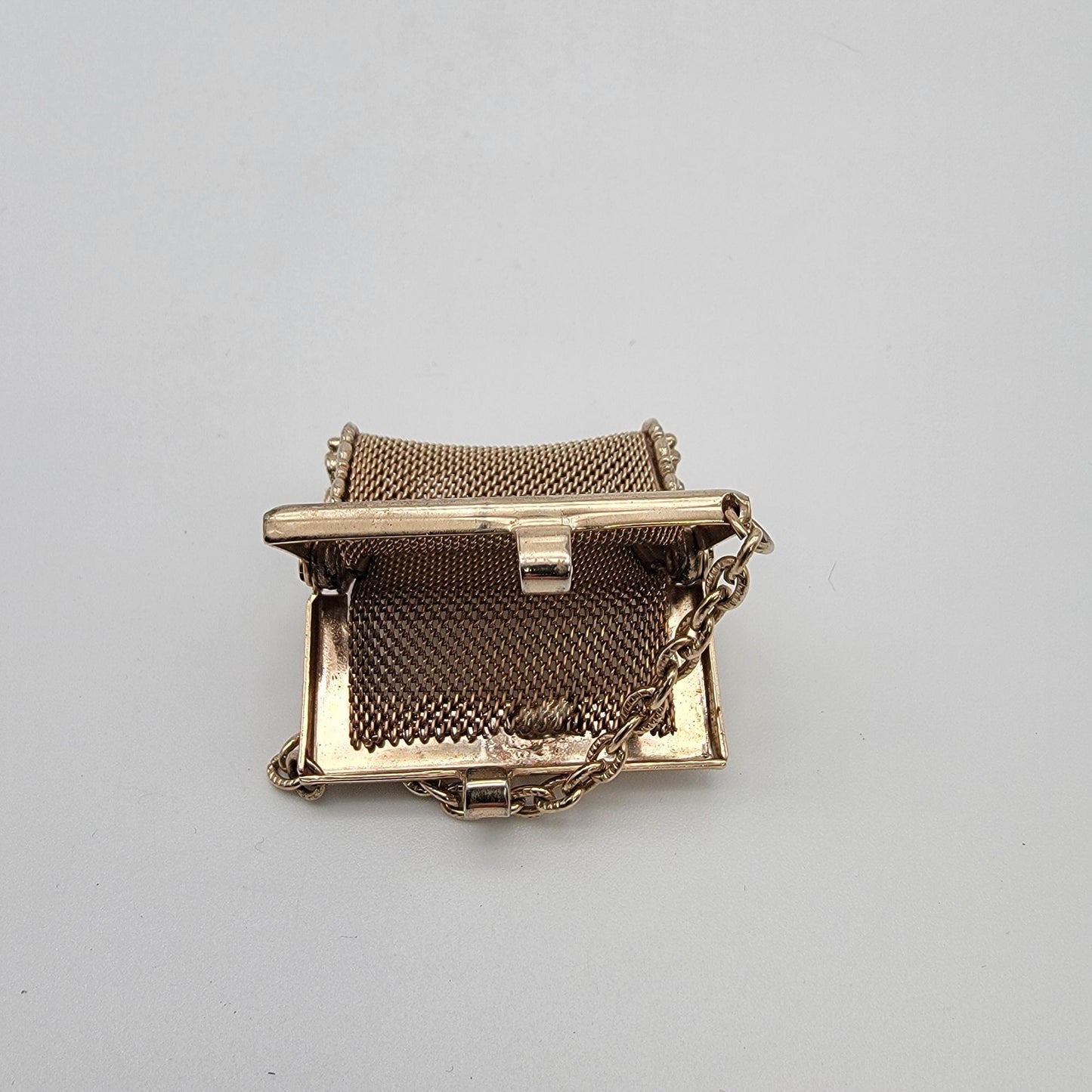 Vintage Mesh Miniature Coin Purse With Chain Handle