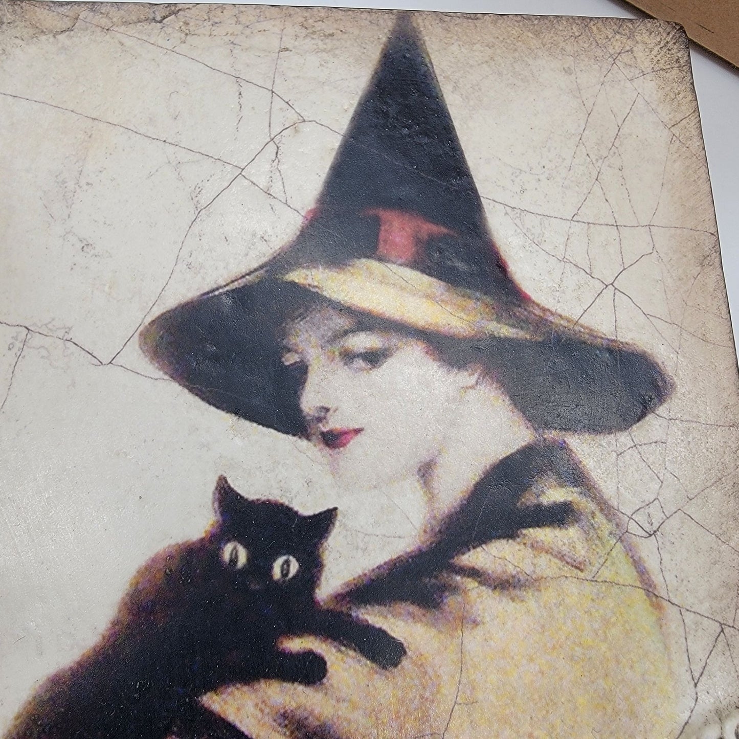 Retired Sid Dickens Memory Block SP10 Wise One Witch & Cat Halloween