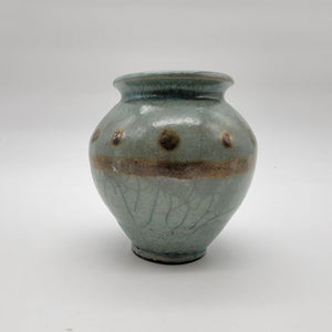 Vintage Japanese Crackle Raku Pottery Vase