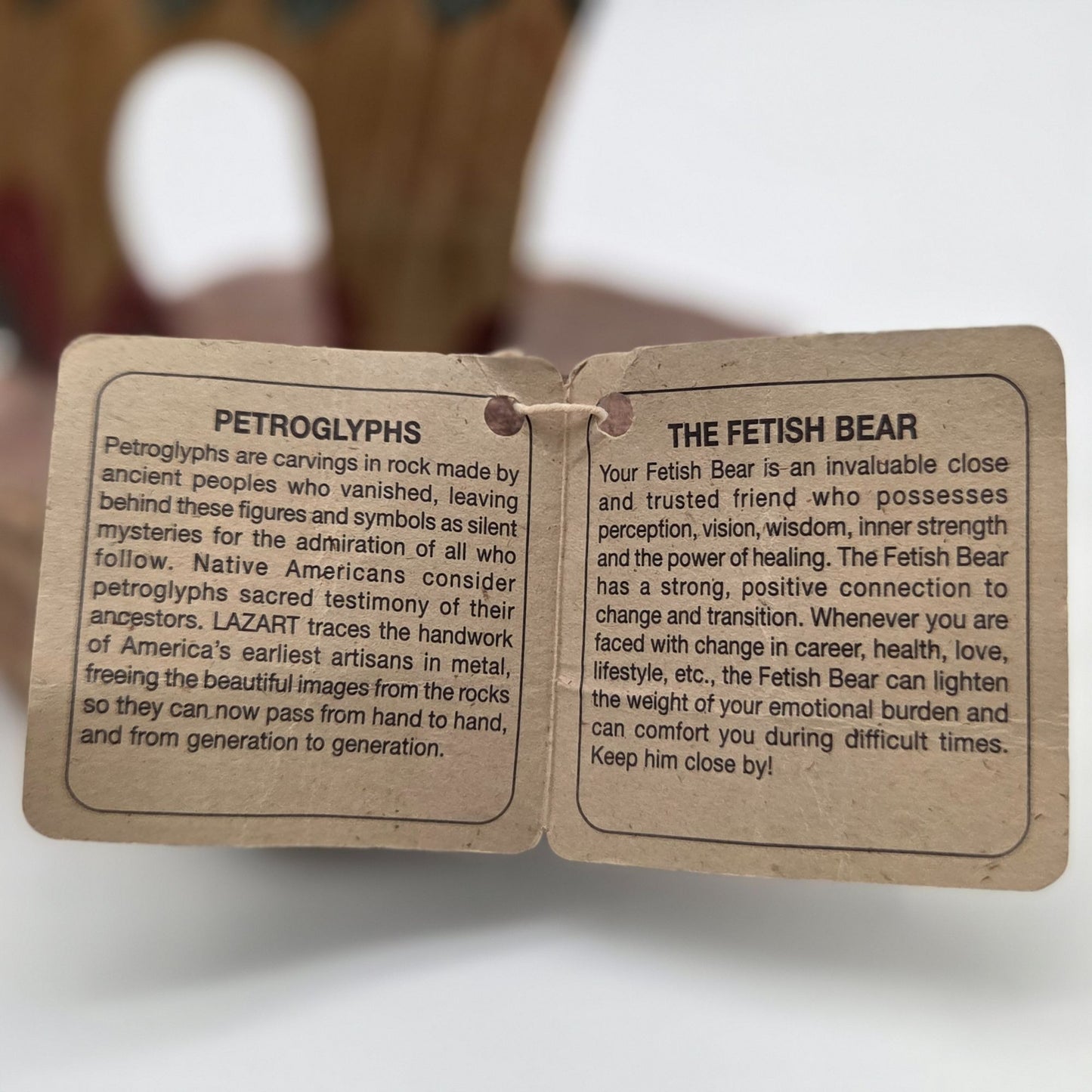 Vintage Lazart Petroglyphs Fetish Bear On Stone Base