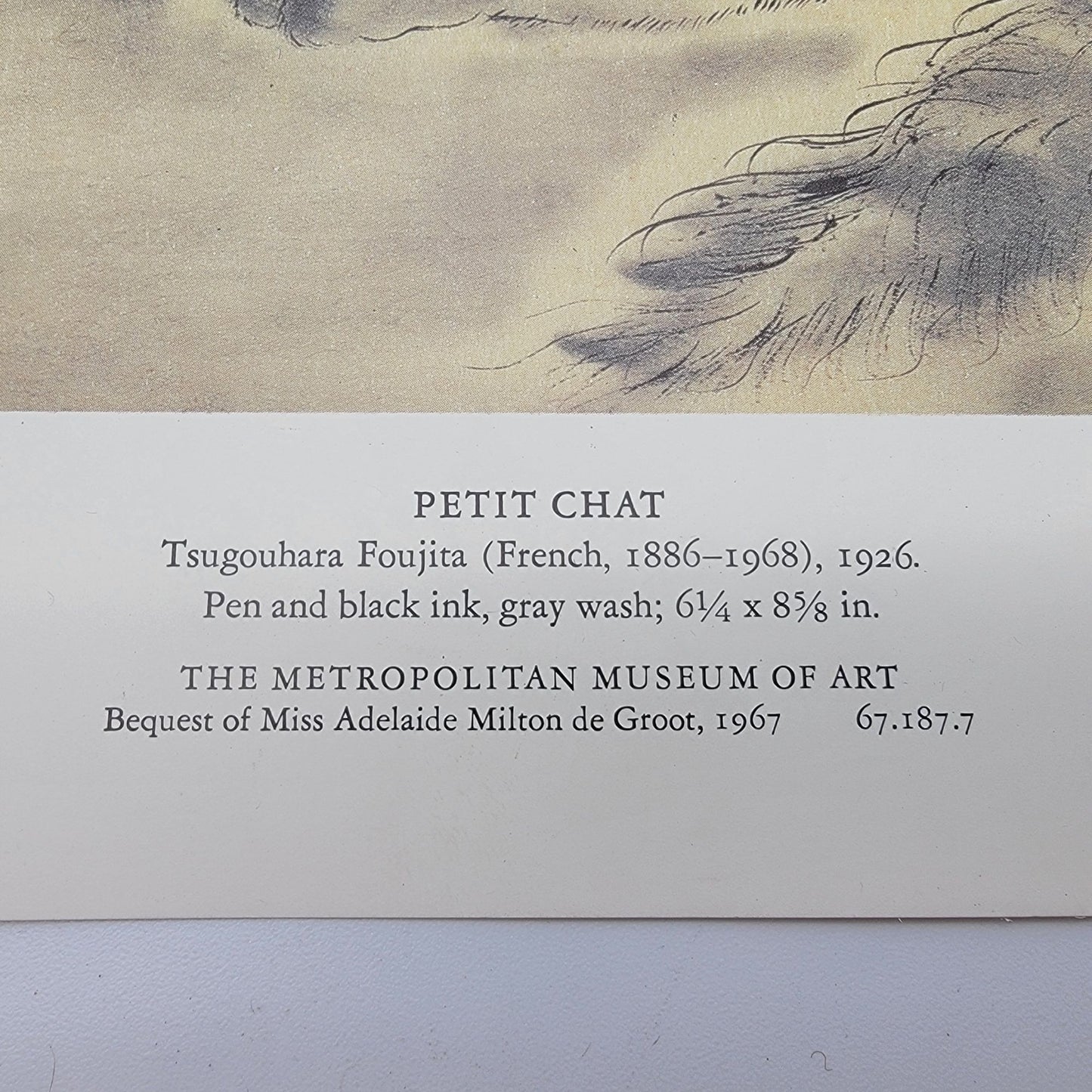 MMA Petit Chat By Tsugouhara Foujita Print Poster