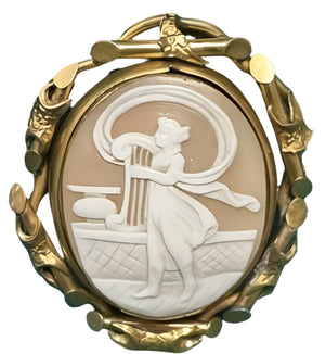 Huge Reversible Cameo Locket Brooch