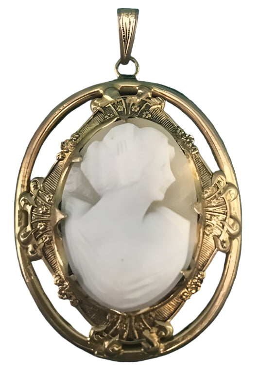 Antique Sardony Shell Cameo Pendant