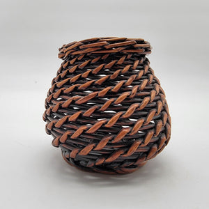 Vintage Bamboo Rattan Urn Shape Basket