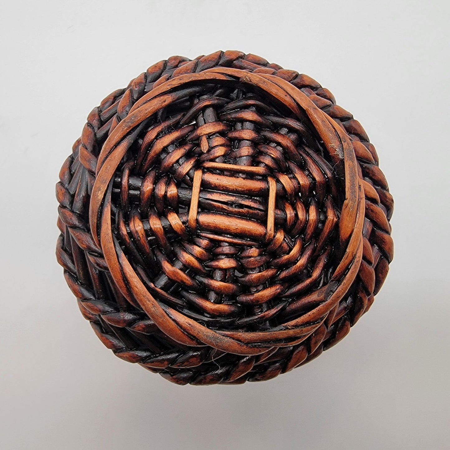 Vintage Bamboo Rattan Urn Shape Basket