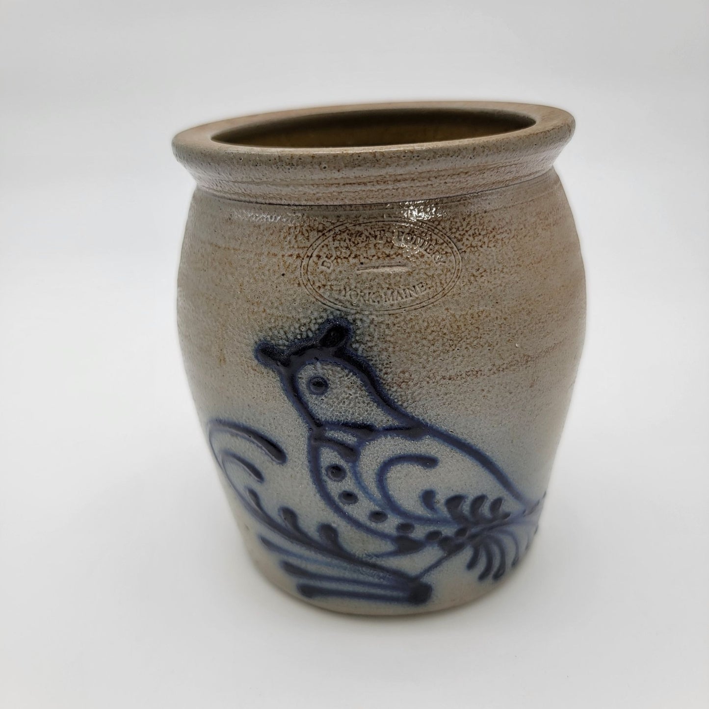 Vintage Signed 1988 Beaumont Pottery Stoneware Jar With Bird