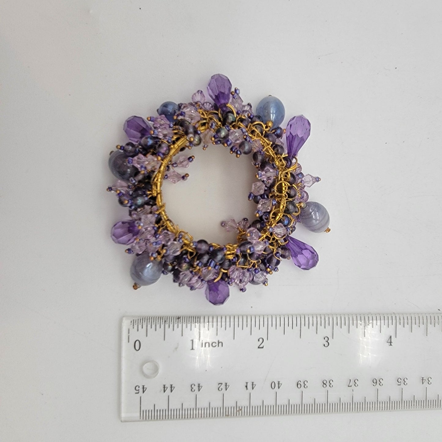 Bombay Co. Purple Beaded Napkin Rings Set Of 4