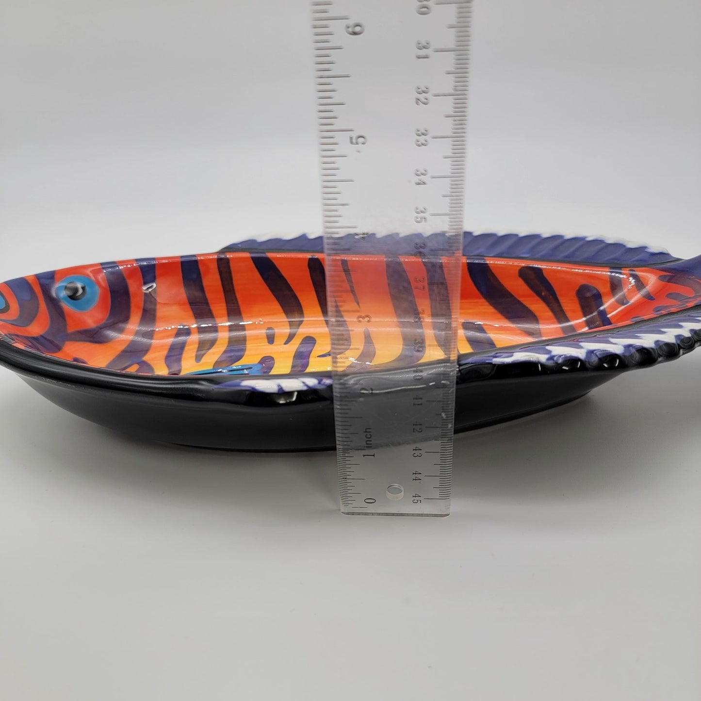 Vintage 1998 Ben Diller Parrot Fish Pottery Platter