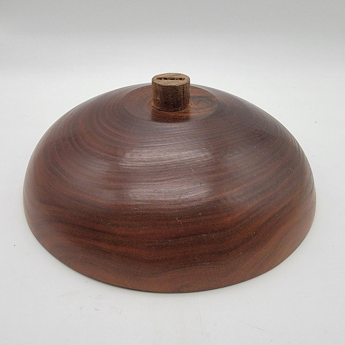 Two-Piece Mid-Century Hand-Turned Wooden Pedestal Salad Bowl