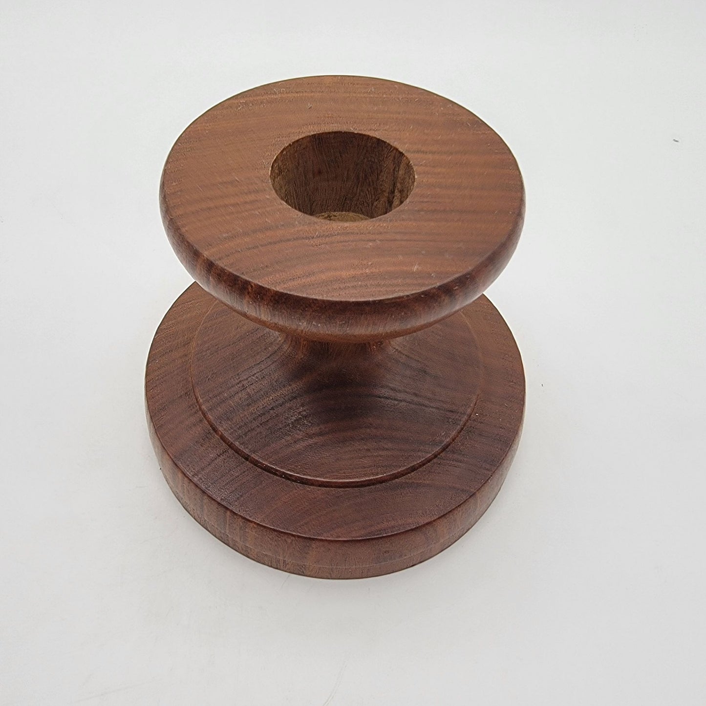 Two-Piece Mid-Century Hand-Turned Wooden Pedestal Salad Bowl