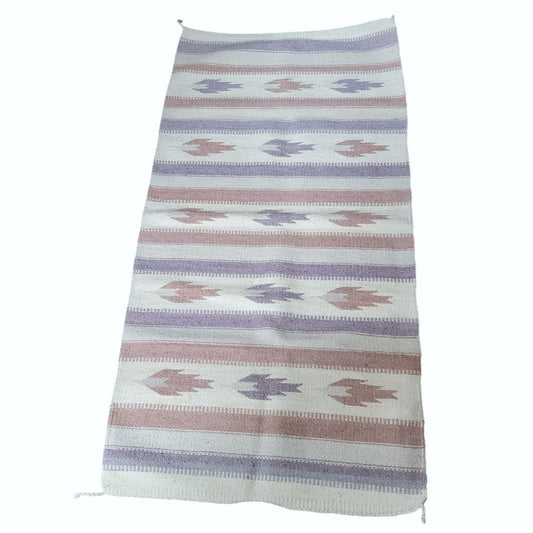 Vintage 1970s Chimayo Native American Wool Woven Rug