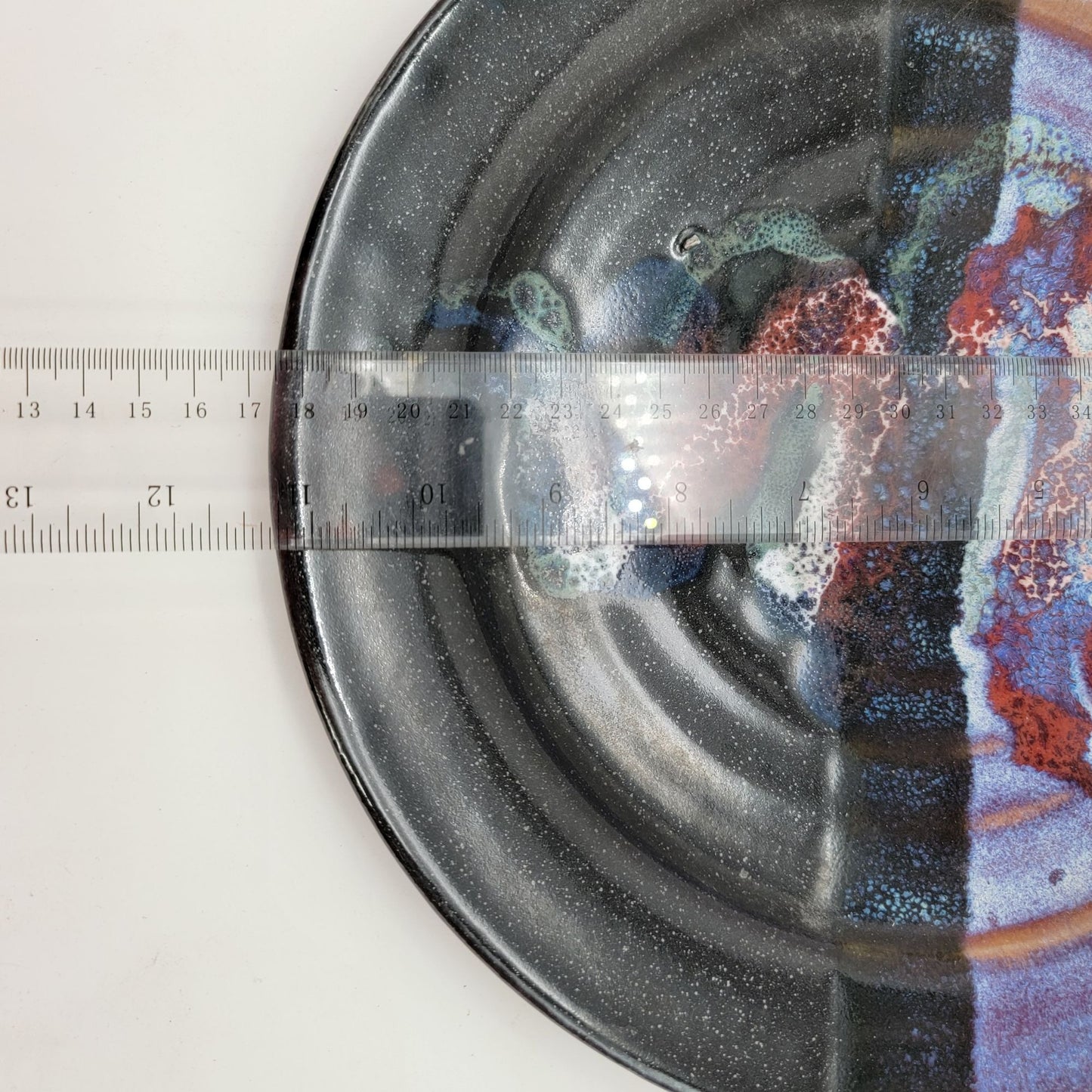 Bruce Larrabee Art Pottery Plate With Abstract Tornado Design