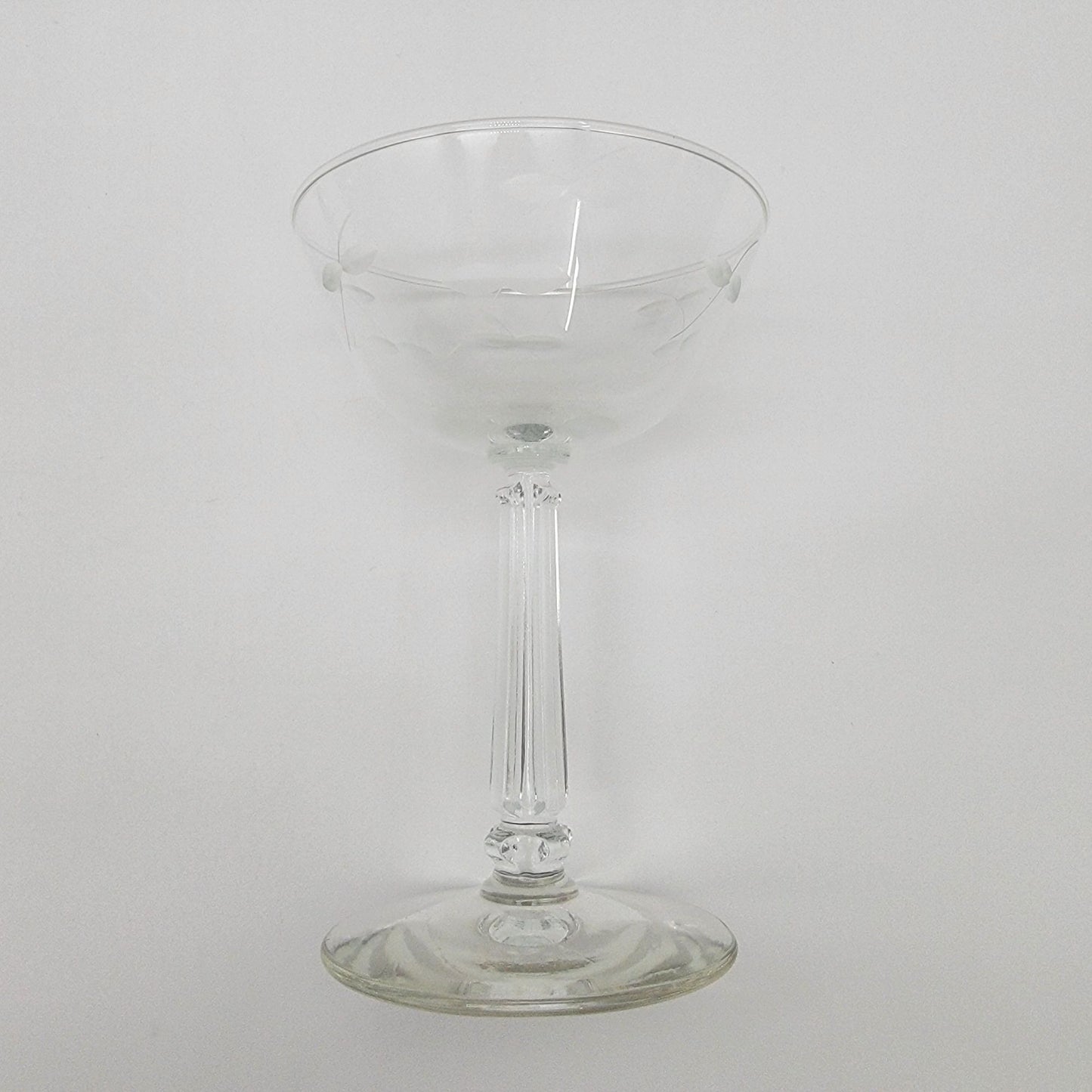Vintage 1960s Etched Champagne Coupe Set Of 2