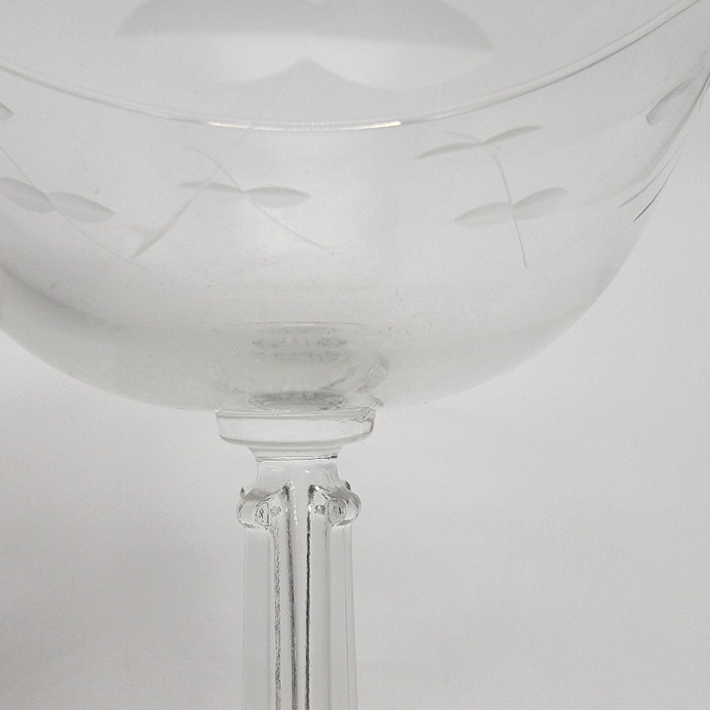 Vintage 1960s Etched Champagne Coupe Set Of 2