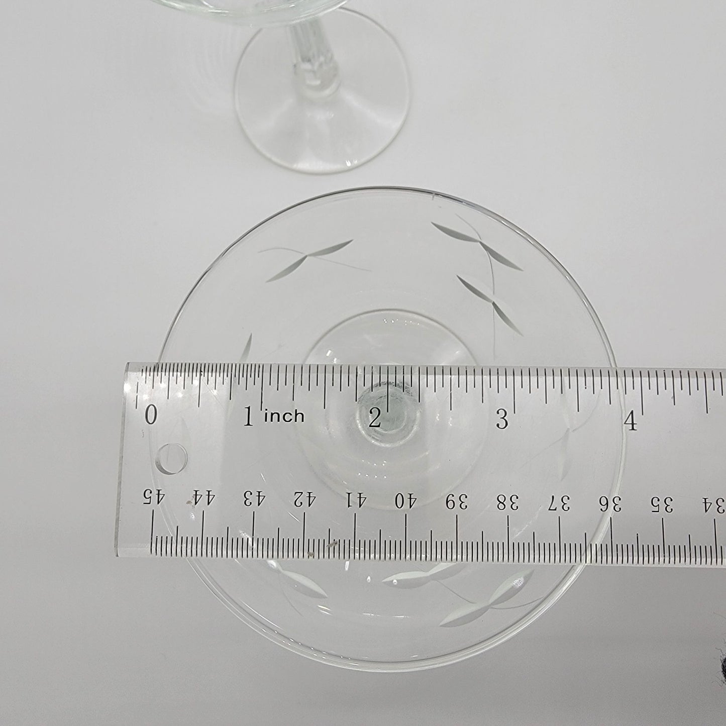 Vintage 1960s Etched Champagne Coupe Set Of 2