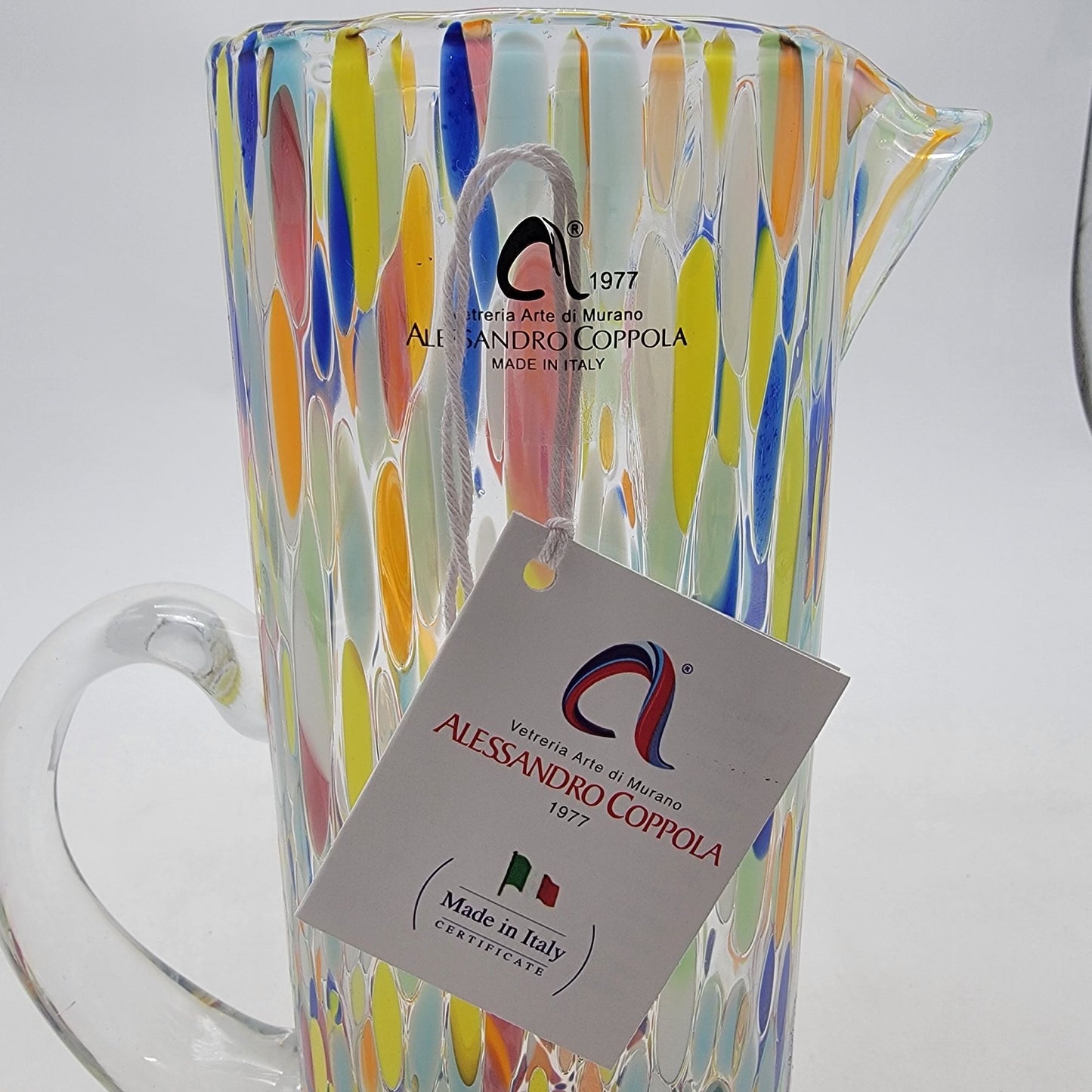 Alessandro Cappola Murano Confetti Art Glass Pitcher