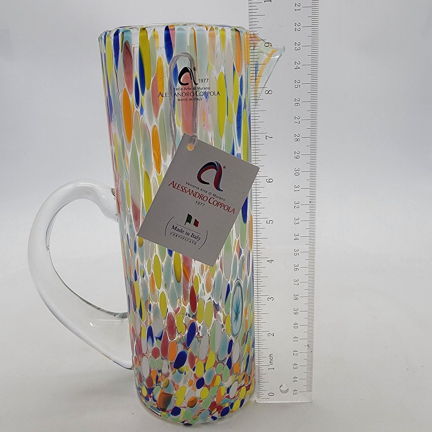 Alessandro Cappola Murano Confetti Art Glass Pitcher