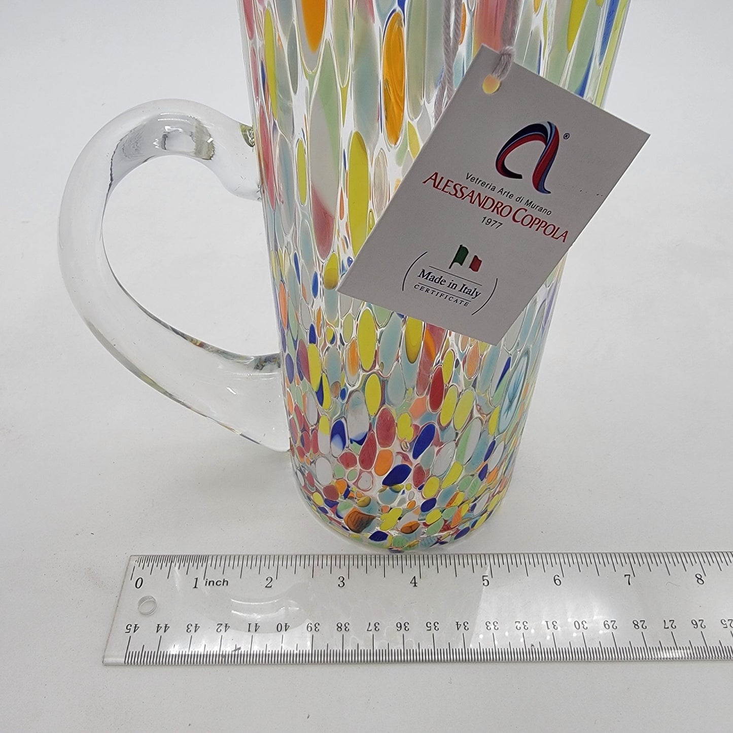 Alessandro Cappola Murano Confetti Art Glass Pitcher
