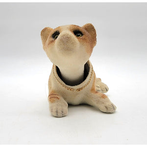 Vintage Flocked Nodding Head Tabby Cat
