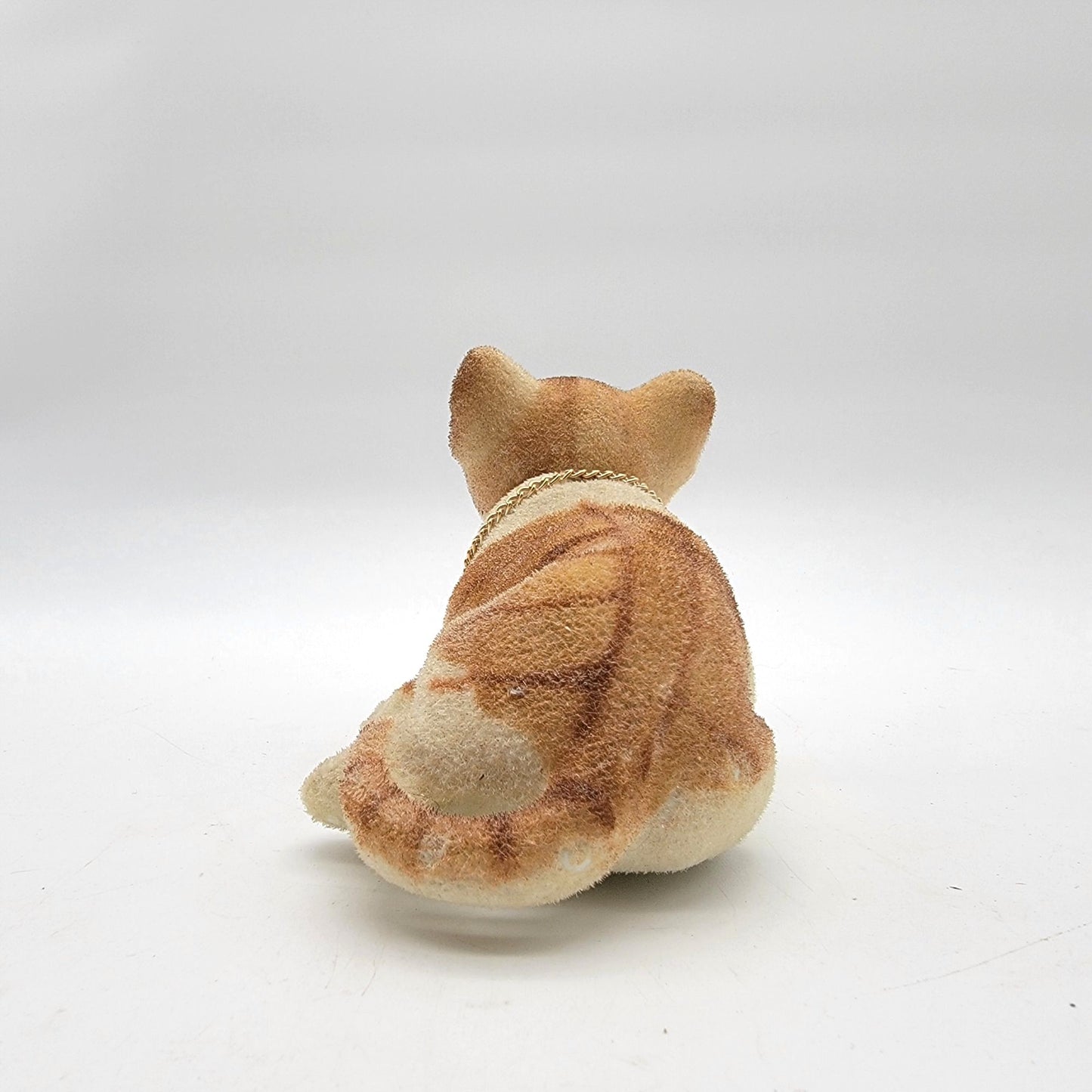 Vintage Flocked Nodding Head Tabby Cat