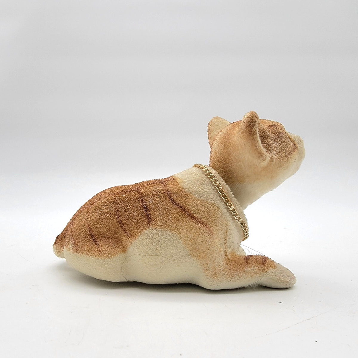 Vintage Flocked Nodding Head Tabby Cat