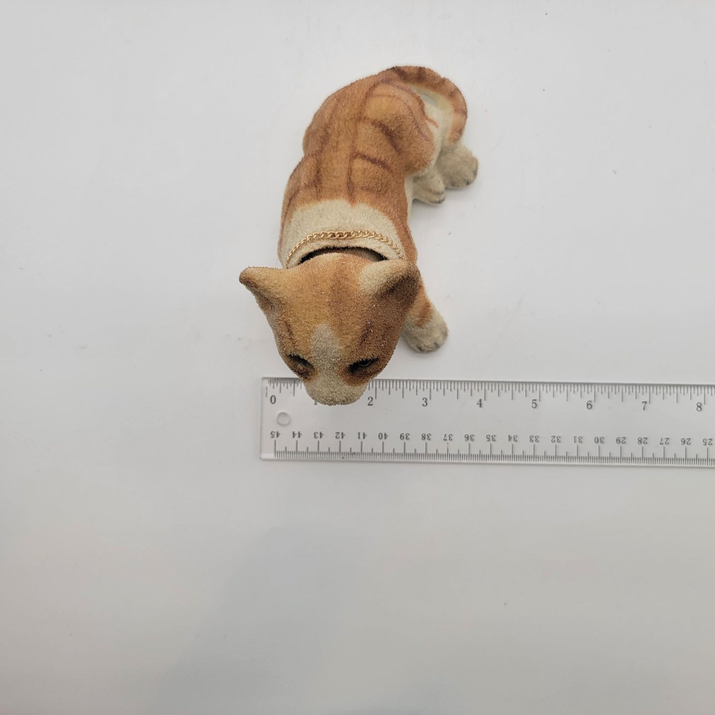 Vintage Flocked Nodding Head Tabby Cat