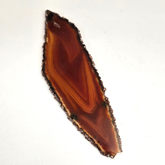 Natural Edge Banded Agate Slice Pendant
